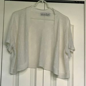 Women's 2X Kim Rogers White Shrug 100% Acrylic